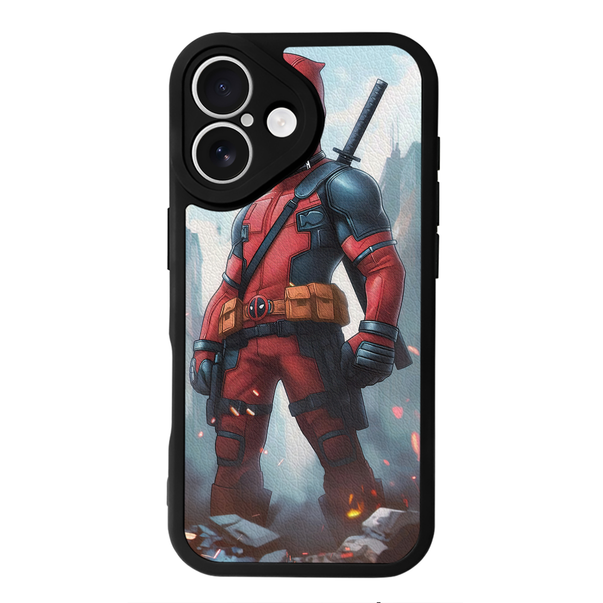 （画像用） Deadpool デッドプール 【iPhone 16シリーズ対応】シリコンスマホケース（レザー調） 材質：シリコン